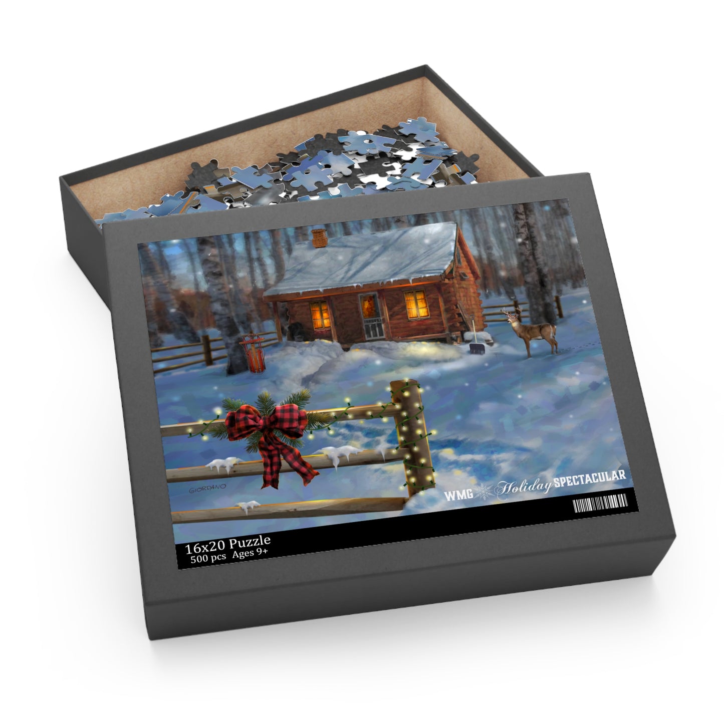 DEER & CABIN Holiday Puzzle (252 & 500-Piece)