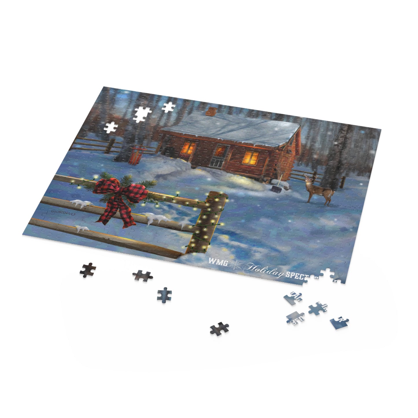 DEER & CABIN Holiday Puzzle (252 & 500-Piece)