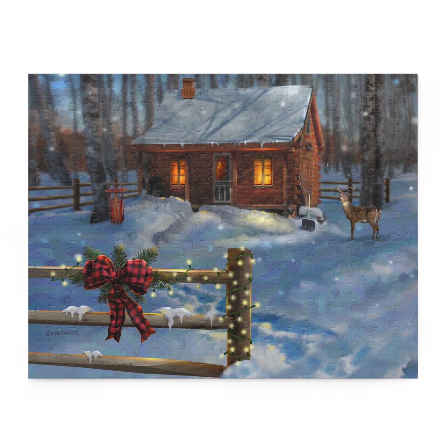 DEER & CABIN Holiday Puzzle (252 & 500-Piece)