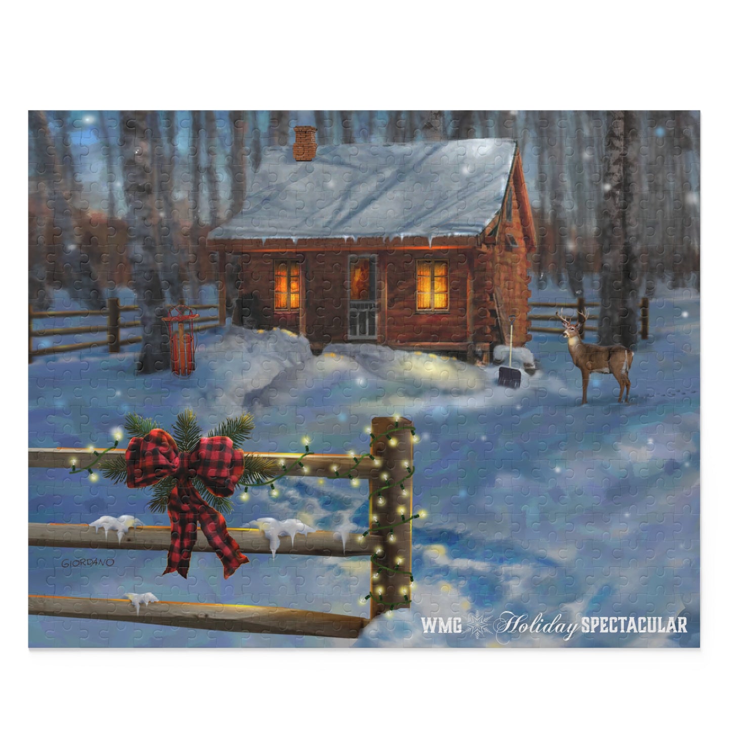 DEER & CABIN Holiday Puzzle (252 & 500-Piece)