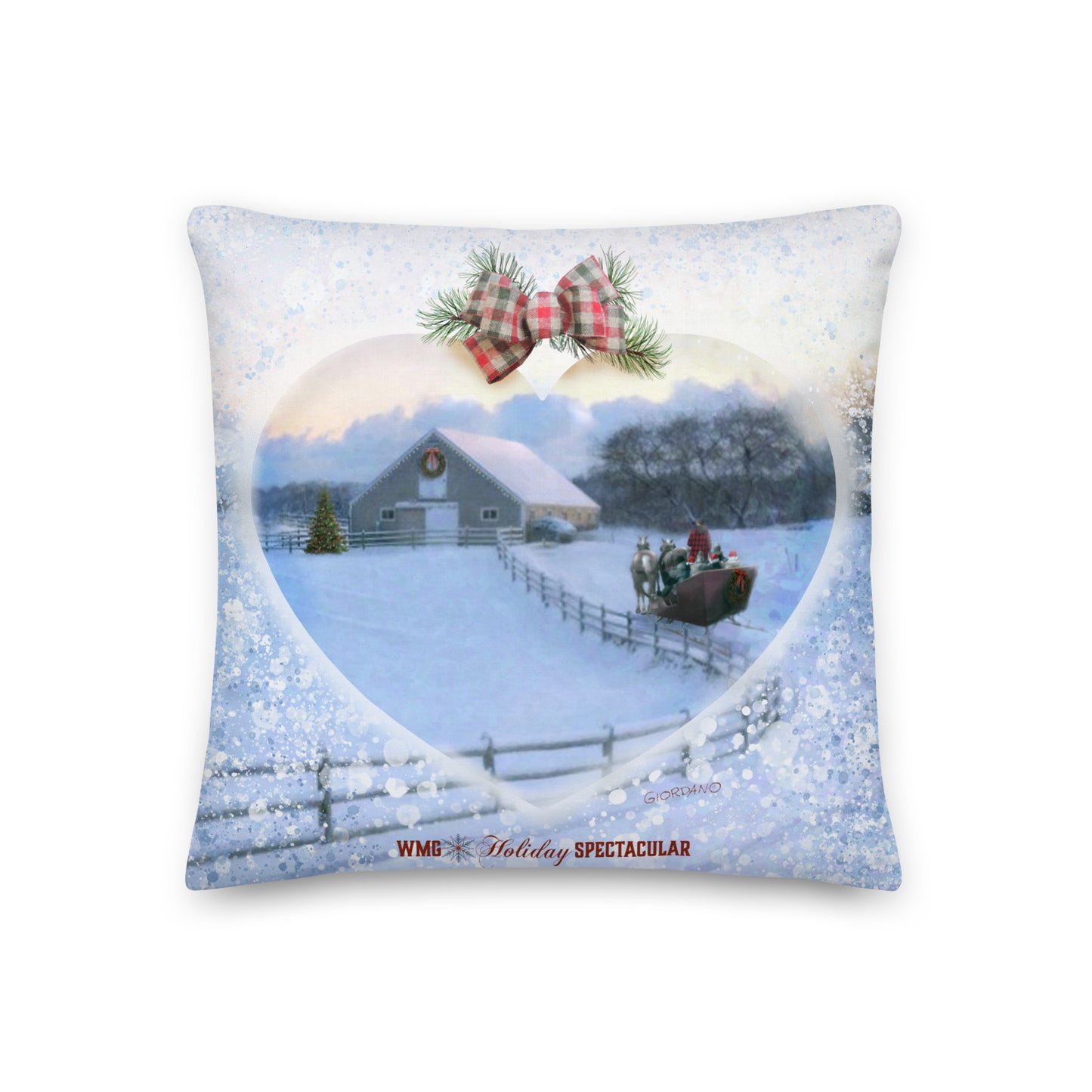 HEART & SLEIGH Premium Holiday PILLOW