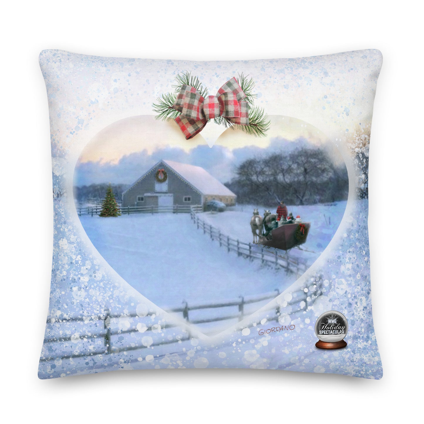 HEART & SLEIGH Premium Holiday PILLOW