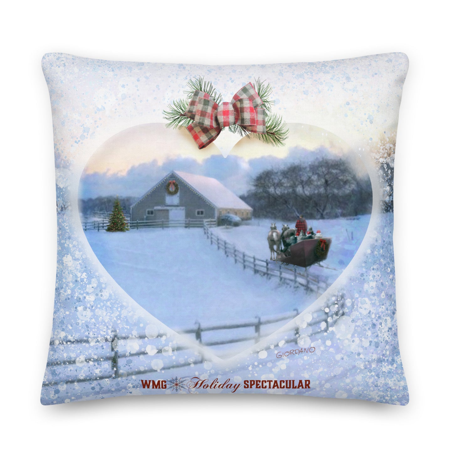 HEART & SLEIGH Premium Holiday PILLOW