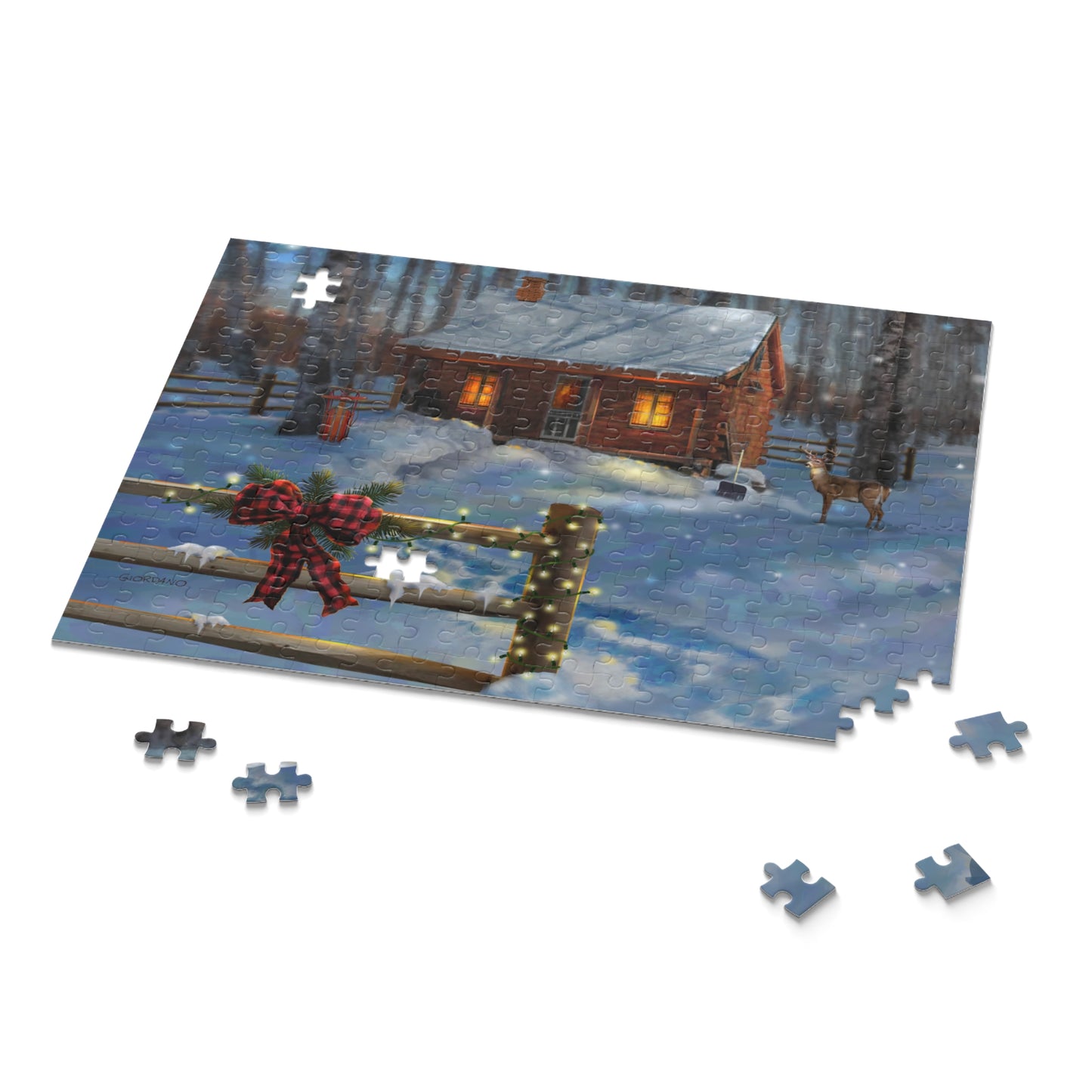 DEER & CABIN Holiday Puzzle (252 & 500-Piece)