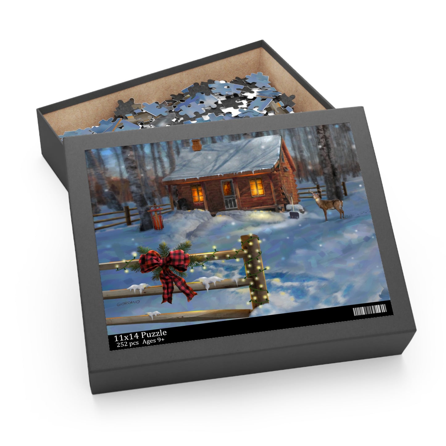 DEER & CABIN Holiday Puzzle (252 & 500-Piece)